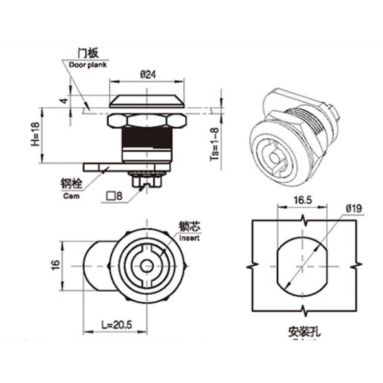 Vrsta alata Cam Lock-A6203