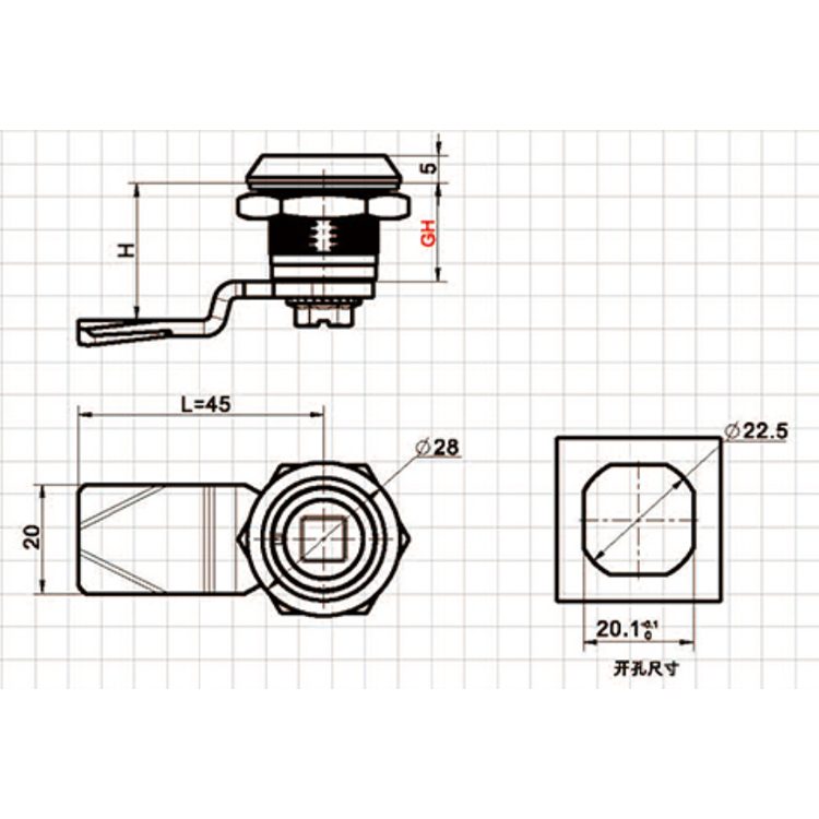 Američki standardni tip alata Cam Lock-A6301